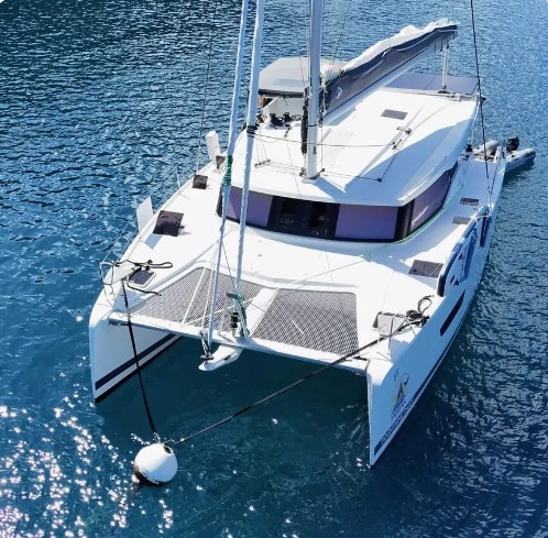 Amihan, a Fountaine Pajot Isla 40 catamaran at anchor