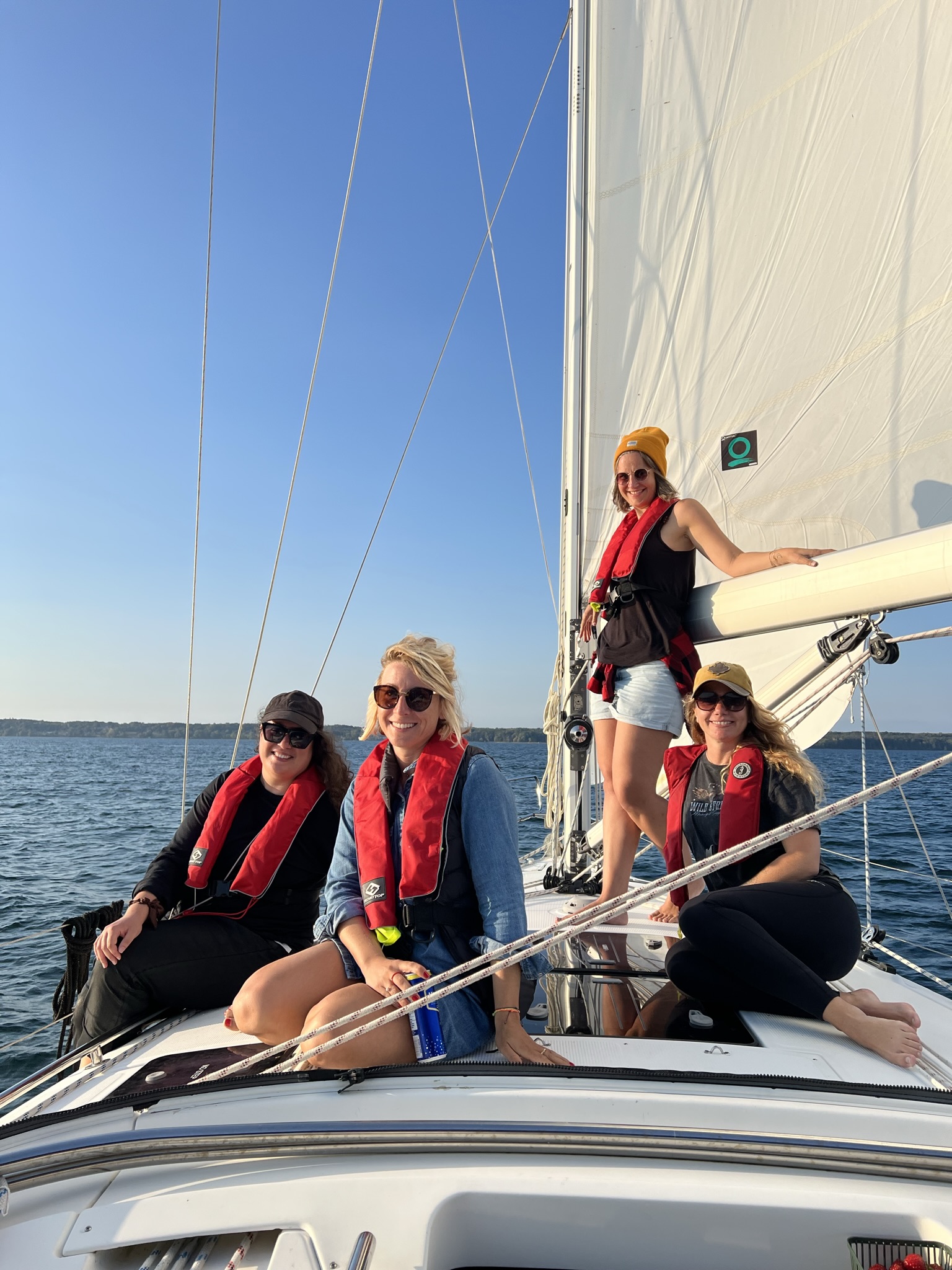 Small group sailing on Lake Ontario
